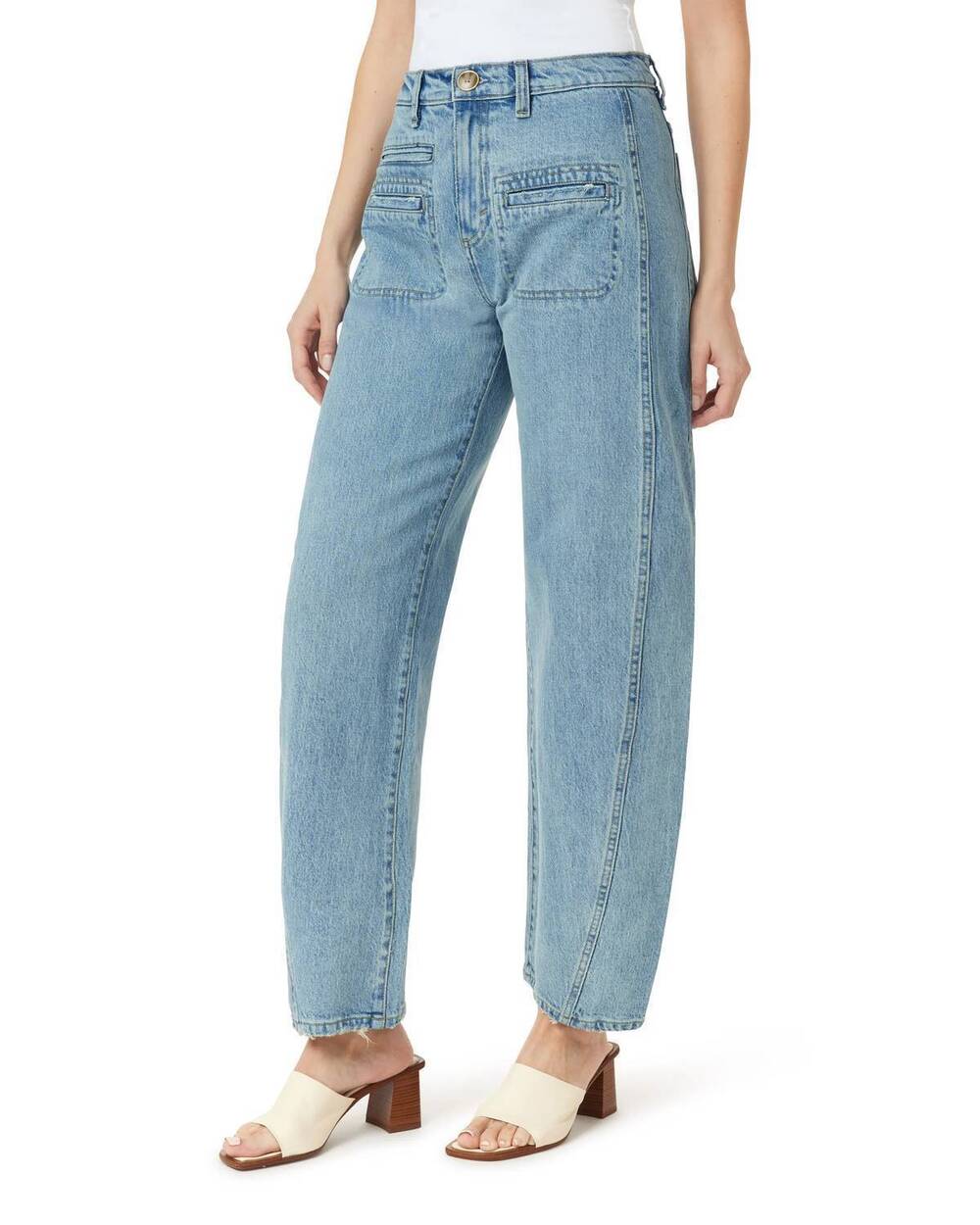 NEW HABITUAL evie long patch pocket barrel jeans in aire